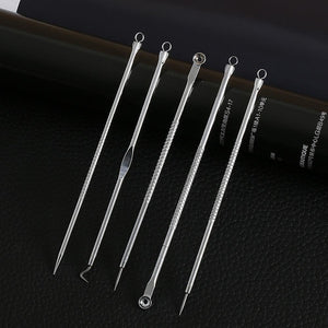 Stainless Steel Blackhead Extractors (Set of 5)