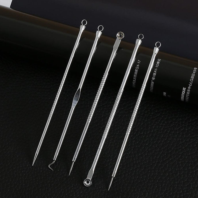 Stainless Steel Blackhead Extractors (Set of 5)