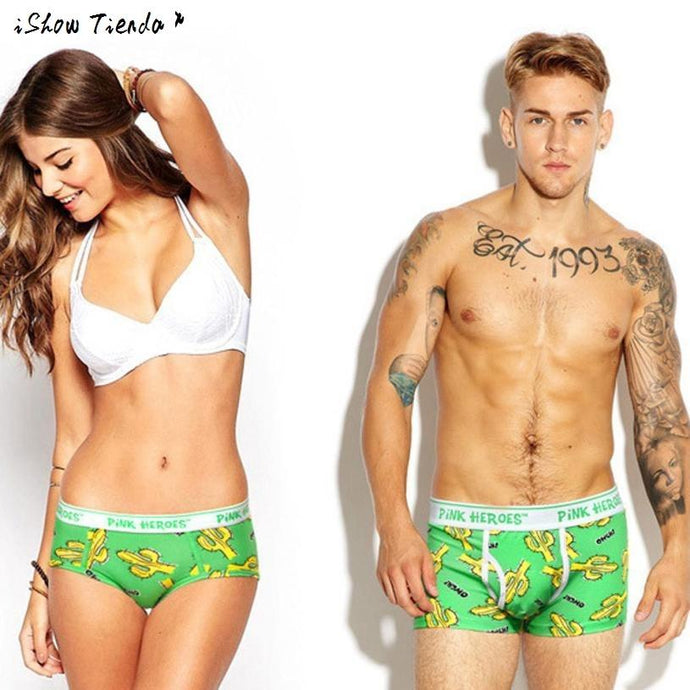 Couple Underwears Cartoon Printing Underpants Knickers Sexy Women