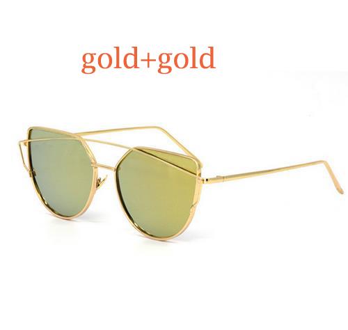 2018 Oversize Metal Reflective flat lens Sunglasses for women