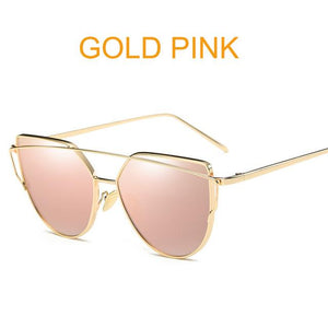 2018 Oversize Metal Reflective flat lens Sunglasses for women