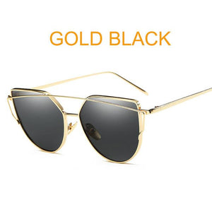 2018 Oversize Metal Reflective flat lens Sunglasses for women