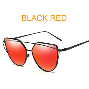 2018 Oversize Metal Reflective flat lens Sunglasses for women