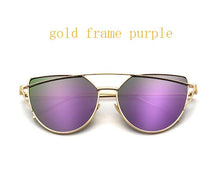 2018 Oversize Metal Reflective flat lens Sunglasses for women