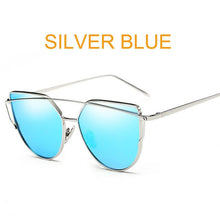 2018 Oversize Metal Reflective flat lens Sunglasses for women