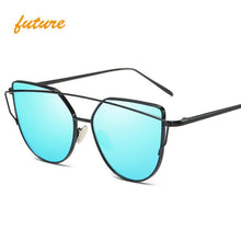 2018 Oversize Metal Reflective flat lens Sunglasses for women