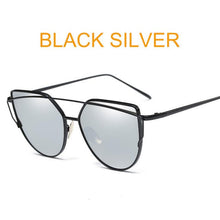 2018 Oversize Metal Reflective flat lens Sunglasses for women