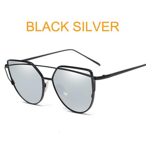 2018 Oversize Metal Reflective flat lens Sunglasses for women