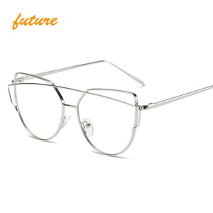 2018 Oversize Metal Reflective flat lens Sunglasses for women