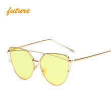 2018 Oversize Metal Reflective flat lens Sunglasses for women