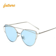 2018 Oversize Metal Reflective flat lens Sunglasses for women